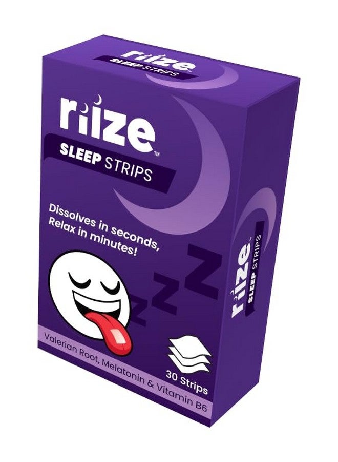 Riize Sleep Strips, Fast Acting Dissolvable Oral Supplement with 5mg Melatonin, Valerian Root, L-Theanine, Vitamin B6, Natural Flavors, Vegan (30 Count) - Image 1
