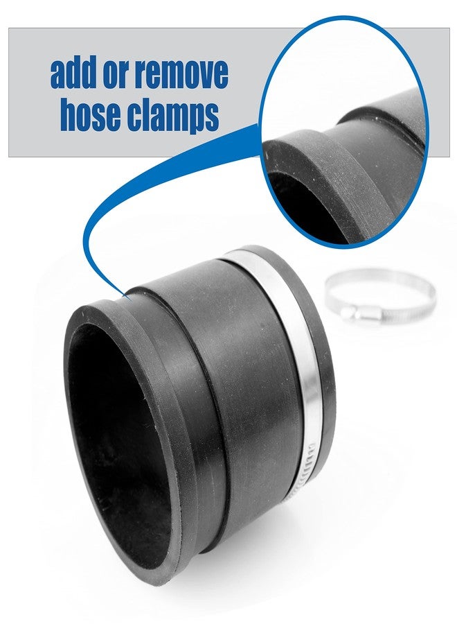 فولتون وصلة مطاطية من فولتون مقاس 2½ بوصة مع مشبكين للخرطوم من الفولاذ المقاوم للصدأ لتوصيل وصلات تجميع الغبار البلاستيكية والمخفضات ومنافذ الغبار وأنابيب تجميع الغبار - Image 5