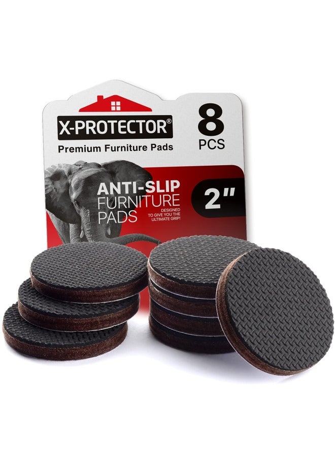 X-Protector Non Slip Furniture Pads - 8 Pieces Premium Furniture Grippers 2 Self-Adhesive Rubber Feet Furniture Feet - Ideal Non Skid Furniture Pad Floor Protectors - Keep Furniture In Place  - Image 1