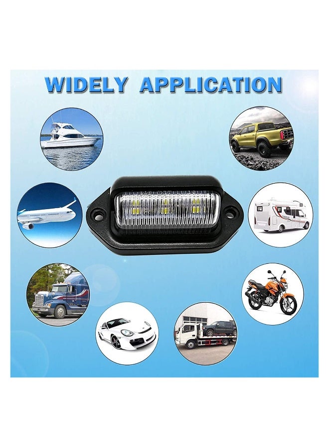 4PCS LED Number Plate Light, 12V-24V DC Compatibility Waterproof License Plate Lamp License Plate Illumination 6-SMD Number Plate Light for Truck SUV Trailer Van RV Boats Cargo Lights Under Hood Light - Image 4