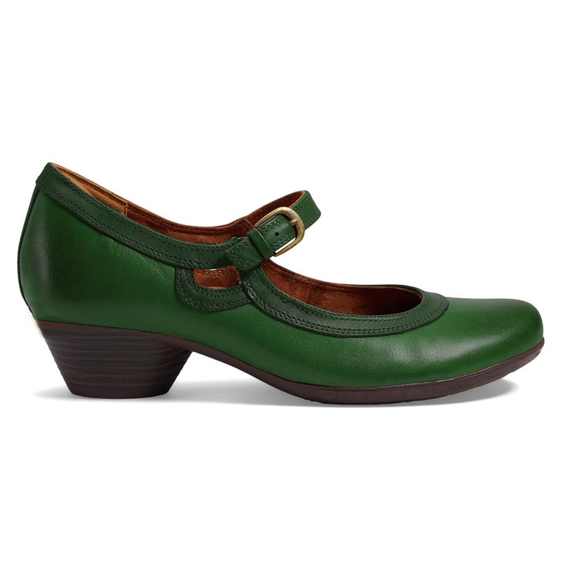 SHODENSE Women Retro Green Chunky Heel Mary Jane Shoes Round Toe Ankle Strap Dress Pumps Sandals 2 inch Mid Block Heel Mary Janes Two Tone Matte Buckle Cute Wedding Casual Green 6 M US - Image 2