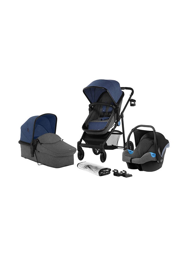 Kinderkraft - Juli 3 - In - 1 Travel System - Denim Blue - Image 1