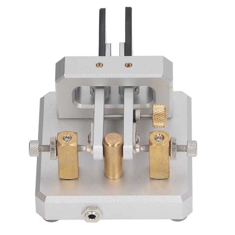 Morse Code Key Double Paddle Automatic CW Shortwave Telegram Tapper for Training Silver - Image 2