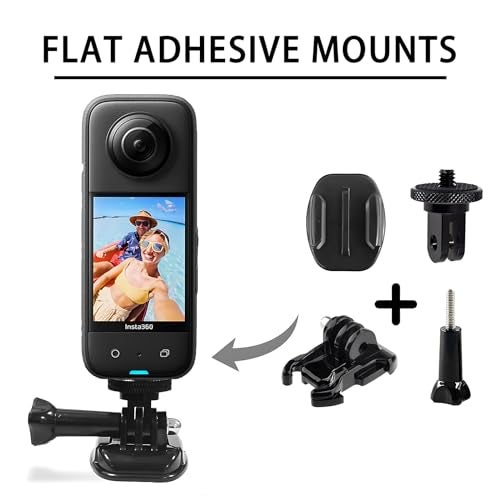 Sruim Flexible Adhesive Mount for Insta 360 ACE Pro X5 X4 X3 X2 X RS R GO 3S 2, Helmet Sticky Mounts Buckle Mount Screw Accessory Kit Compatible with GoPro Hero 13 Max Session and DJI Osmo Action Cameras - Image 2