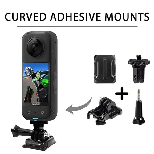 Sruim Flexible Adhesive Mount for Insta 360 ACE Pro X5 X4 X3 X2 X RS R GO 3S 2, Helmet Sticky Mounts Buckle Mount Screw Accessory Kit Compatible with GoPro Hero 13 Max Session and DJI Osmo Action Cameras - Image 3