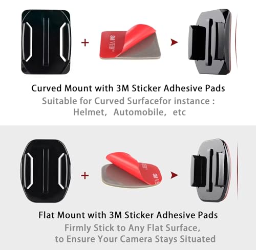 Sruim Flexible Adhesive Mount for Insta 360 ACE Pro X5 X4 X3 X2 X RS R GO 3S 2, Helmet Sticky Mounts Buckle Mount Screw Accessory Kit Compatible with GoPro Hero 13 Max Session and DJI Osmo Action Cameras - Image 4