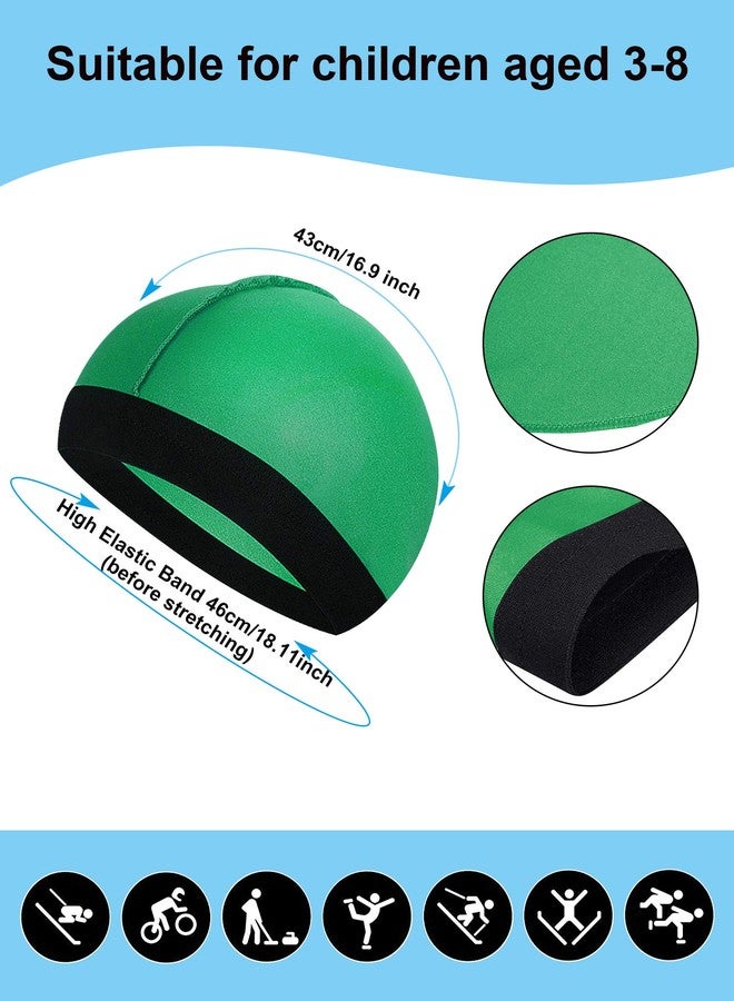 Geyoga 6 Pieces Kids Satin Wave Caps Unisex Baby Beanie 360 Wide Strap Skull Caps(Green, Red, Blue, Yellow, Black, Gray) - Image 4