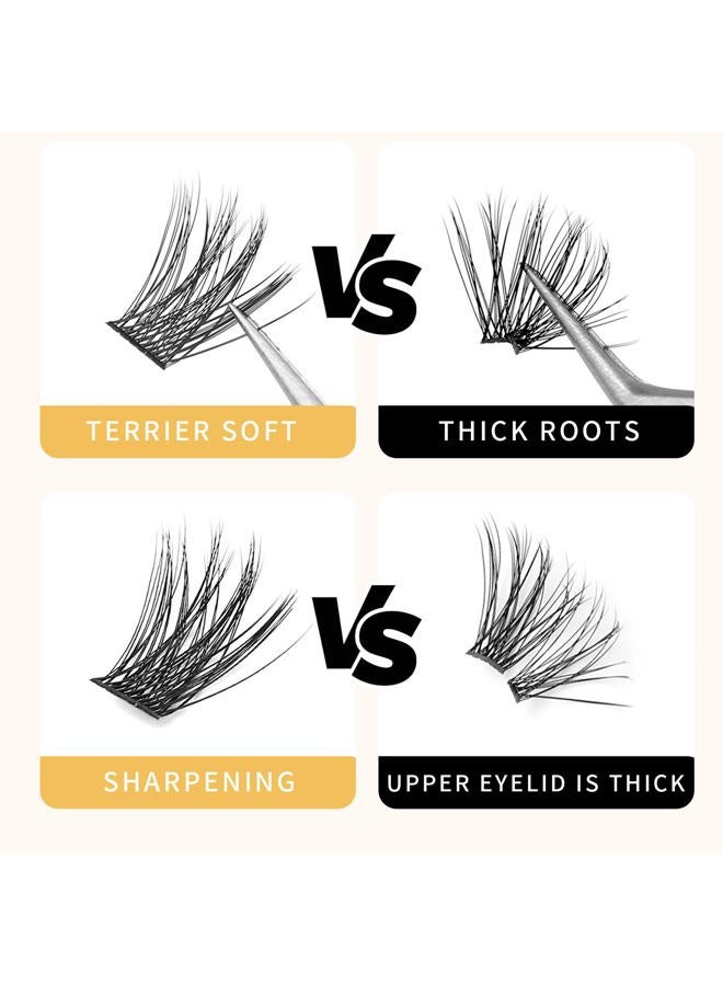 Vayator Wide Cluster D Curl Professional Makeup Individual Cluster Eyelashes Grafting Fake False Eyelashes Eyelash Extension Individual Eyelash (C#14mm) - Image 5