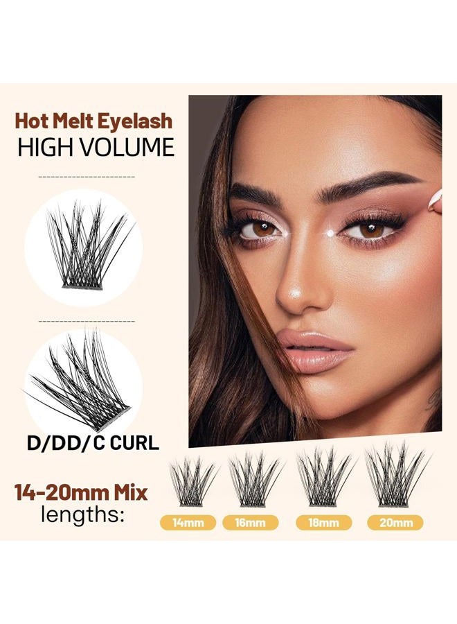 Vayator Wide Cluster D Curl Professional Makeup Individual Cluster Eyelashes Grafting Fake False Eyelashes Eyelash Extension Individual Eyelash (C#14mm) - Image 4