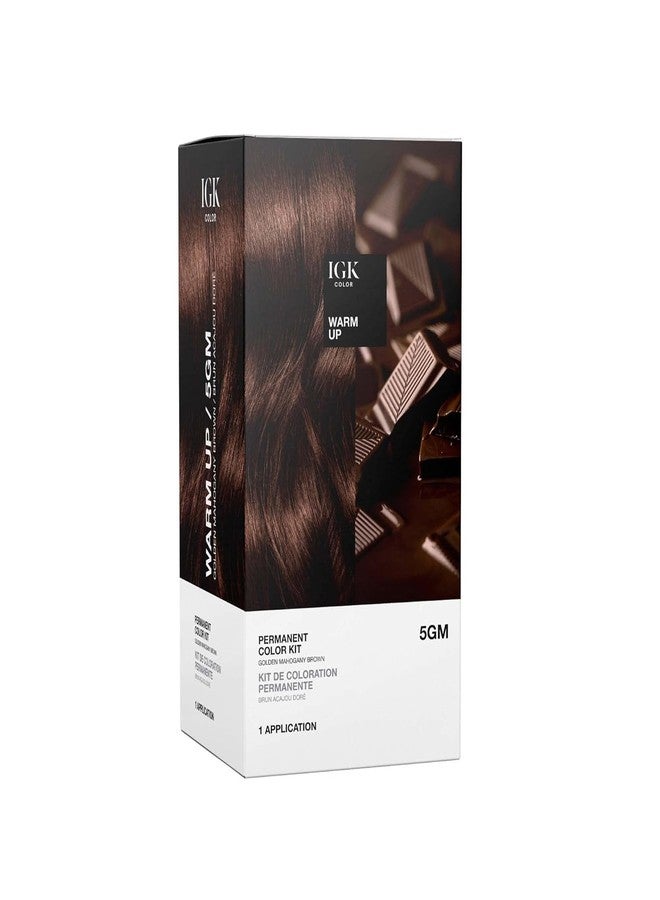 IGK Permanent Hair Dye Color Kit | 5GM Warm Up - Golden Mahogany Brown | 100% Gray Color Coverage + Strengthen + Shine | Ammonia Free - Image 1