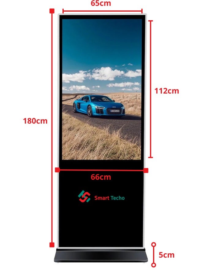 Smart Techo 50"Floor standing Digital Signage single panel IR touch, windows i5, 4G+128G,3 USB LG panel,400nits Ethernet Interface/wifi  - Image 2