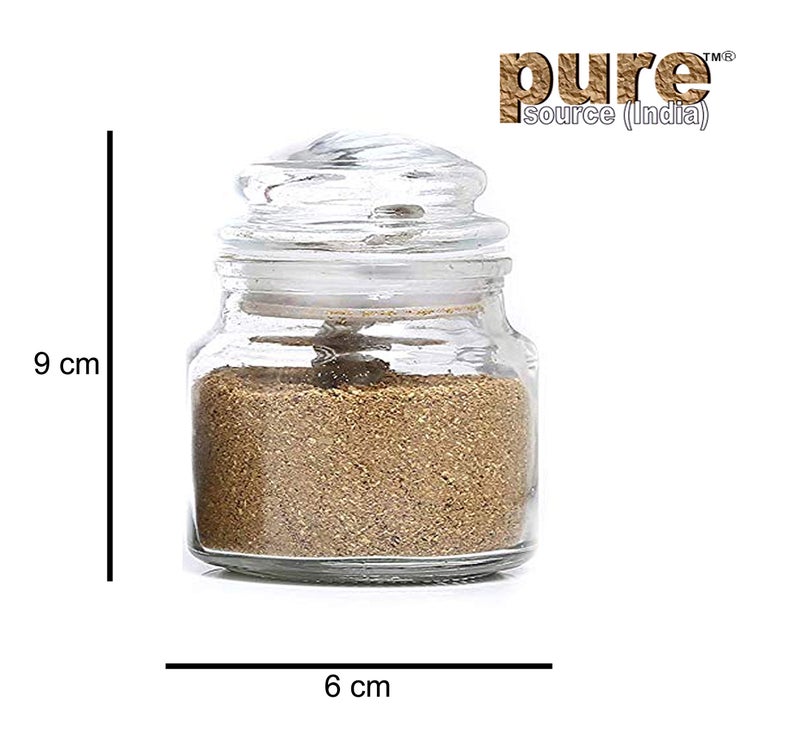 Pure Source India Glass Spice Jar Container- 60ml, Set of 10 Pcs - Transparent - Image 2