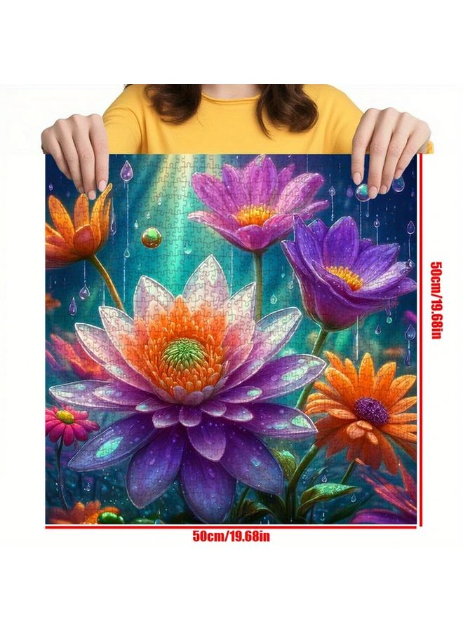 1024 قطعة لغز قوس قزح من عالم الزهور للكبار 19.69 × 19.69 بوصة هدية مريحة ومبتكرة - Image 5