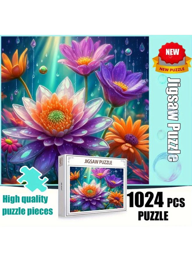 1024 قطعة لغز قوس قزح من عالم الزهور للكبار 19.69 × 19.69 بوصة هدية مريحة ومبتكرة - Image 2