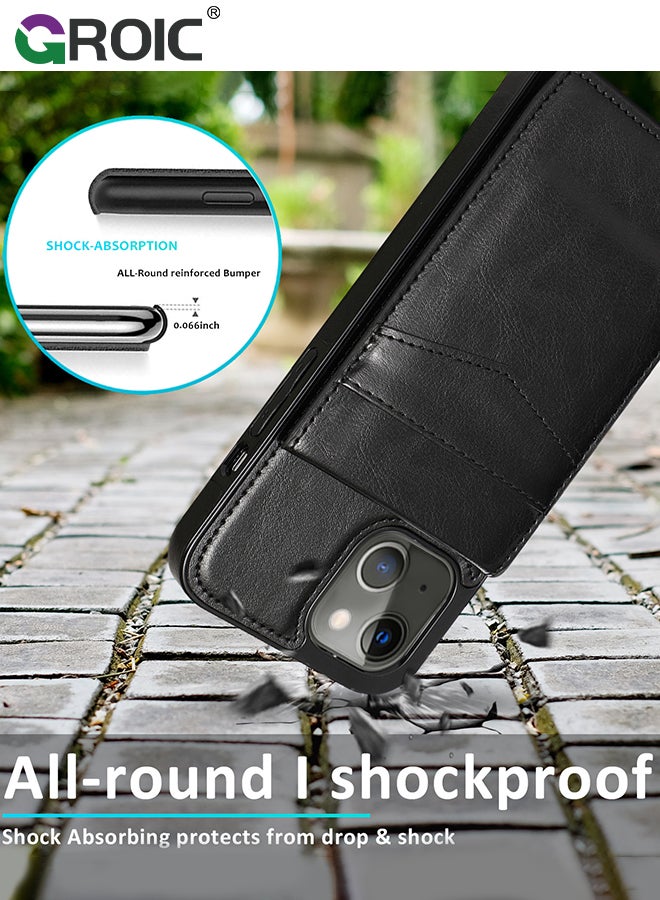 GROIC Compatible with iPhone 15 Case Wallet with Credit Card Holder, Flip Leather Magnetic Clasp Kickstand Heavy Duty Protective Cover for iPhone 15 - Image 5