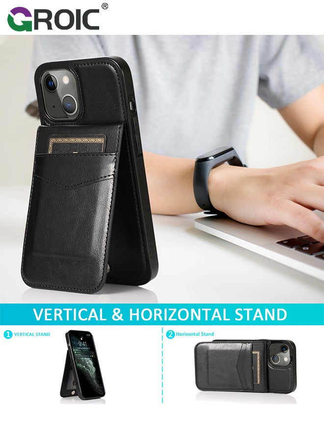 GROIC Compatible with iPhone 15 Case Wallet with Credit Card Holder, Flip Leather Magnetic Clasp Kickstand Heavy Duty Protective Cover for iPhone 15 - Image 2