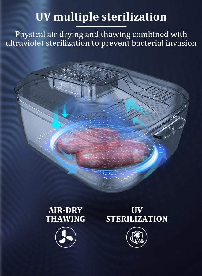 Frozen meat defrosting machine, fast and safe defrosting of food, ultraviolet sterilization, can be used for food defrosting, sterilization and water draining. - Image 2