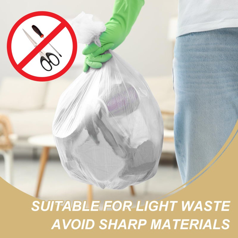 Magesh 2.6 Gallon Small Trash Bags, Magesh 2.6 Gallon Trash Bag Strong, Leakage-Free, Small Garbage Bags Unscented Thick for Bathroom, Office, Kitchen Mini Trash Can, 100 Bags, Clear - Image 5