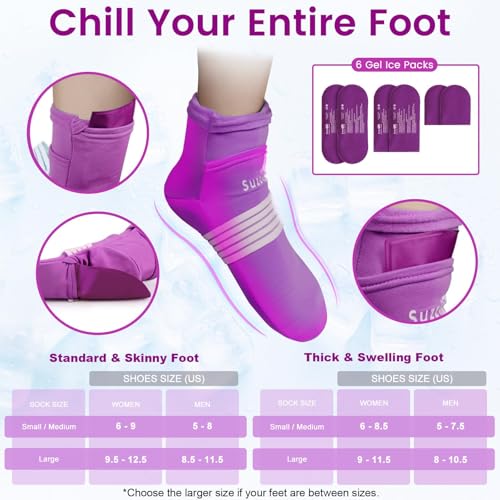 SuzziPad Foot Ice Pack Cold Socks & Gloves for Chemotherapy, Comfort Items for Chemo, Soothing for Feet, Cooling Therapy for Hand, L, Purple - Image 4