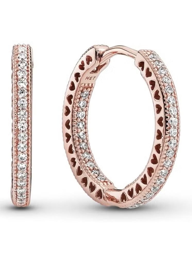 تشوميل أقراط دائرية لامعة مطلية بالذهب عيار 14 قيراطًا للنساء - Image 1