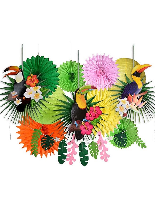 PAPER JAZZ Tropical Bird Toucan Leave Garland Party kit to Summer Hawaiian Luau Tiki Tropical Themed Party - Image 1