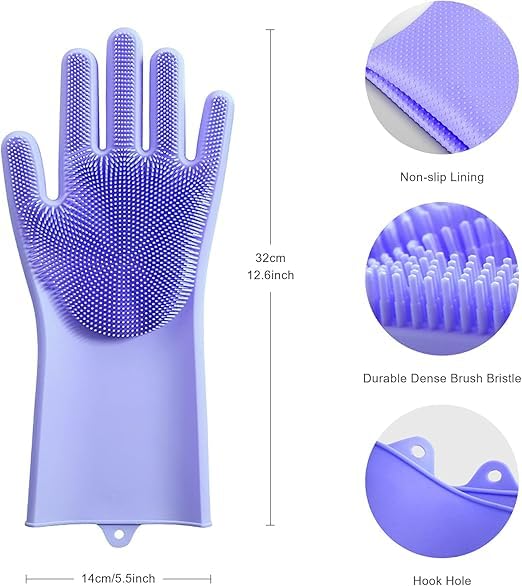 CLAPONE Gloves for Washing Dishes/Hand Gloves for Kitchen/Kitchen Gloves for Dishwashing/Dish Washing for Women/Cleaning/Rubber Scotch/Home Essentials/Silicone/cooking/Bathroom/Car- Multicolor - Image 2
