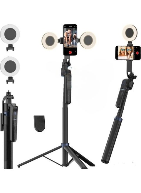 Smartphone Tripod with Auto Face Tracking, LED Light, Selfie Stick & Remote Control – Ideal for YouTube, TikTok & Live Streaming