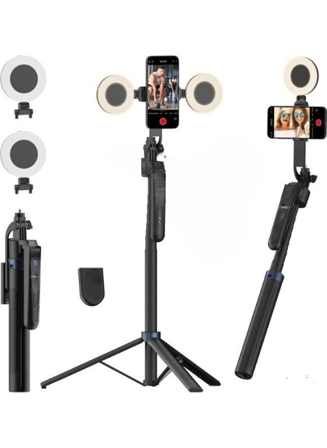 Smartphone Tripod with Auto Face Tracking, LED Light, Selfie Stick & Remote Control – Ideal for YouTube, TikTok & Live Streaming