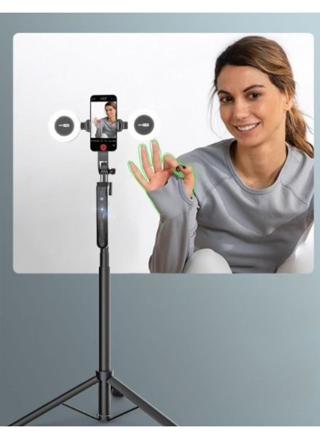 Smartphone Tripod with Auto Face Tracking, LED Light, Selfie Stick & Remote Control – Ideal for YouTube, TikTok & Live Streaming