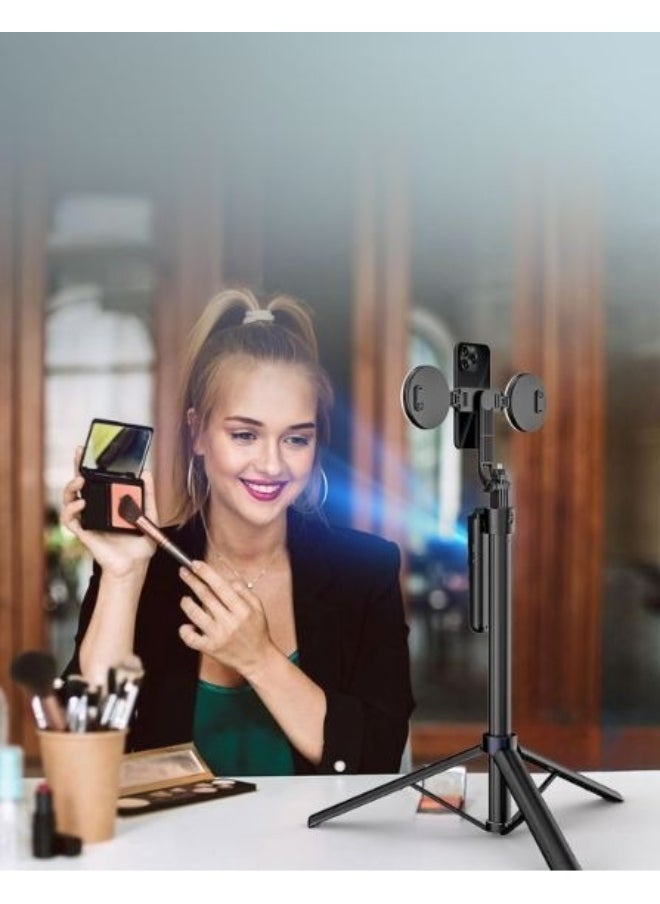 Smartphone Tripod with Auto Face Tracking, LED Light, Selfie Stick & Remote Control – Ideal for YouTube, TikTok & Live Streaming