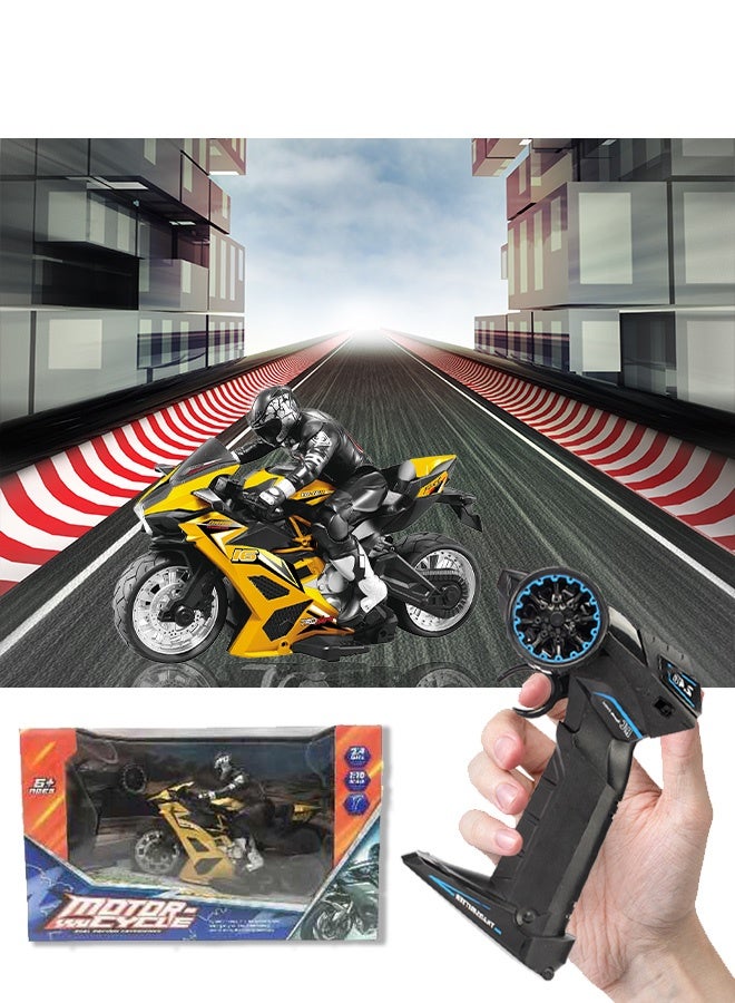 high speed toy motorbike with handle, Children's remote control motorcycle, birthday hobby remote control motorbike toys, equal scale reduction, suitable for 5-12 years old boys and girls racing toys  - Image 1