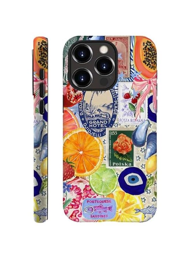 Arabest Compatible with for iPhone 14 Pro Max,Fruit Lemon European Summer Collage Phone Case for Girl Women Boy Men,Scratch Resistant Shockproof Cover Case for iPhone 14 Pro Max - Image 1