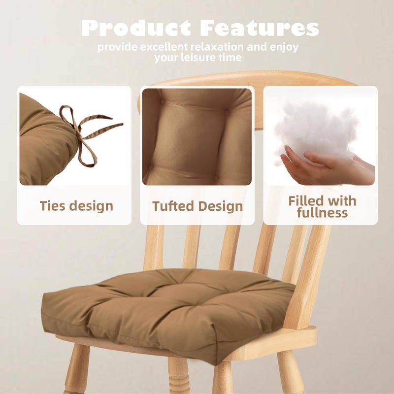 Wadser 2 Pack Waterproof Outdoor Chair Cushions, Tufted Wicker Chair Cushions, U-Shaped Seat Cushion for Patio Furniture Garden Rocking Chairs, Hawii, 19"x19"x3.9" - Image 3