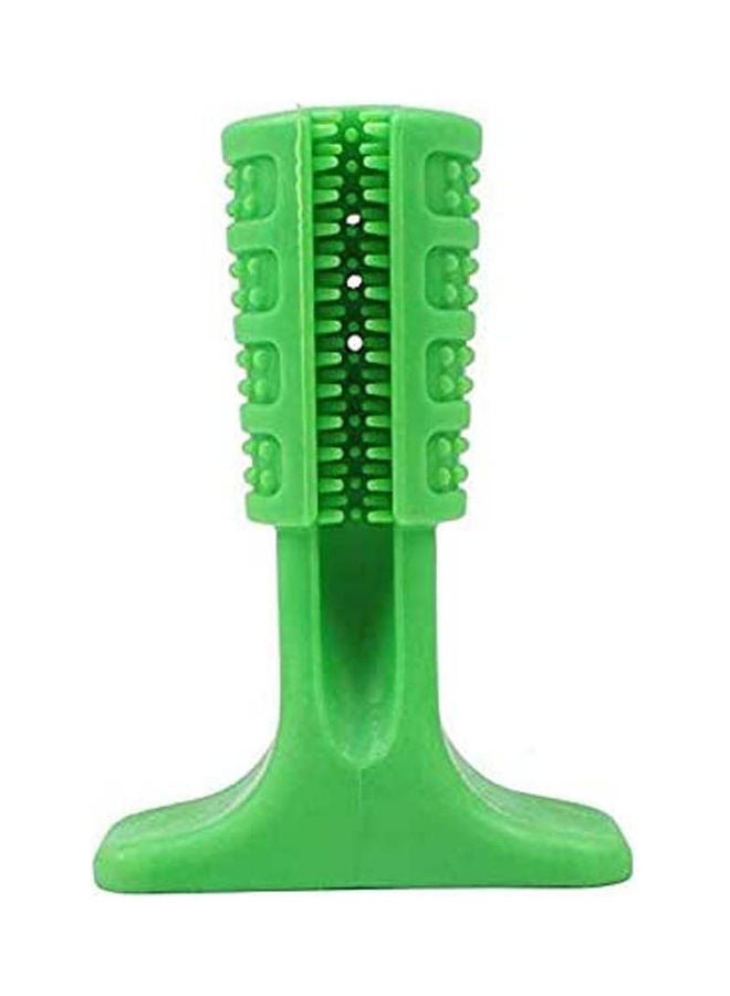 NIBEMINENT Dog Toothbrush Chew Toy Dental Care Doggy Bite Brushing Stick Teeth Cleaner Non-Toxic Natural Rubber Resistant Toys For Medium Large Cleaning Green - Image 1