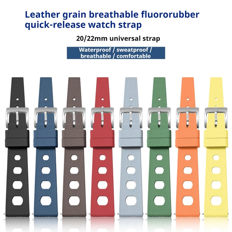 Bluejw Soft FKM Rubber Watch Strap Replacement for Omega & Rolex – 20mm 22mm Breathable Fluororubber Luxury Watch Band - Image 3