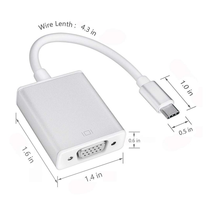 Bincolo USB Type C to VGA Adapter, USB 3.1 (Thunderbolt 3) Converter Compatible With MacBook Pro, Air, Dell XPS 13/15, Surface Book 2 and More - Image 2