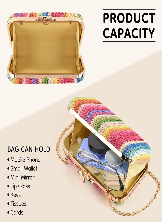 PACETAP Women's Evening Bag Clutch Purse, Handbag Chain Strap Shoulder Bag for Wedding Party Cocktail Prom Dinner, Rainbow Color-style 2 - Image 5