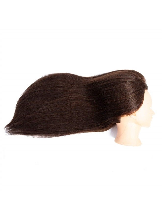 NAYOO Mannequin Head with Hair and Stand, 60% Real Hair Mannequins to Practice on, Doll Head for Hair Styling, Real Hair Mannequin Heads for Makeup Practice, Manikin Head Cosmetology(4#, non-makeup) - Image 4