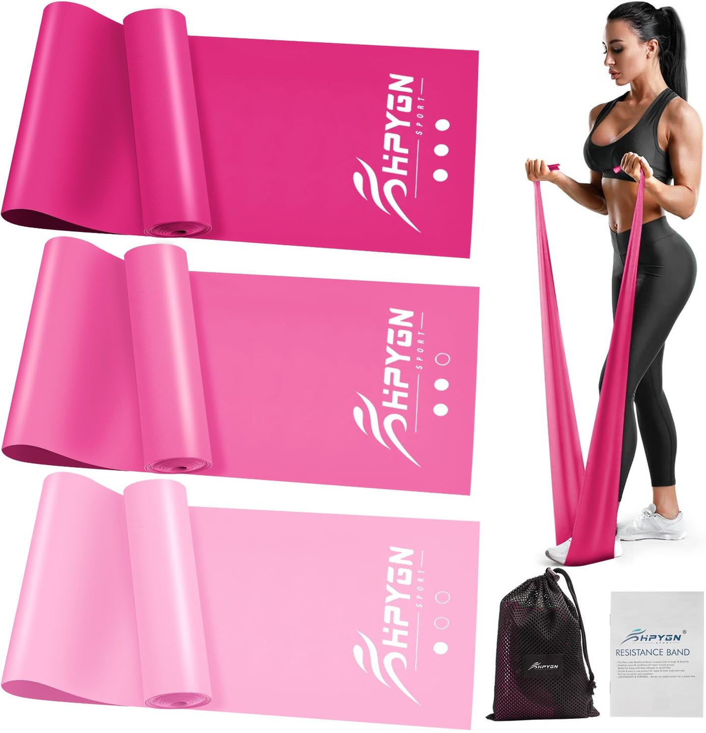 Exercise Bands Resistance Workout Bands for Physical Therapy Fitness Bands for Yoga Pilates Rehabilitation Stretch Fitness Strength Training Resistance Bands for Working Out