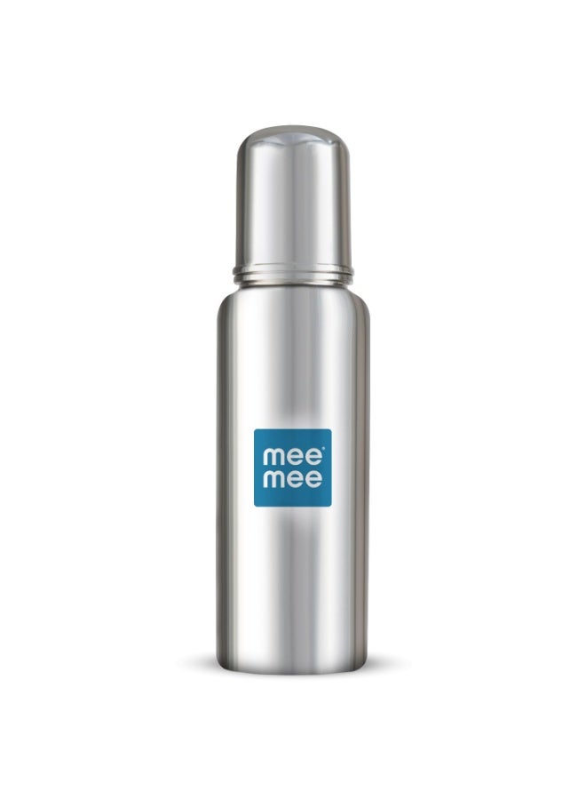 Mee Mee Baby Steel Feeding Bottle 250ml | Baby Milk Bottle with Advanced Anti Colic Valve, BPA Free, Soft Silicone Teat, Wide Neck for Babies/Infants/Newborns of 0-2 Years - Image 1