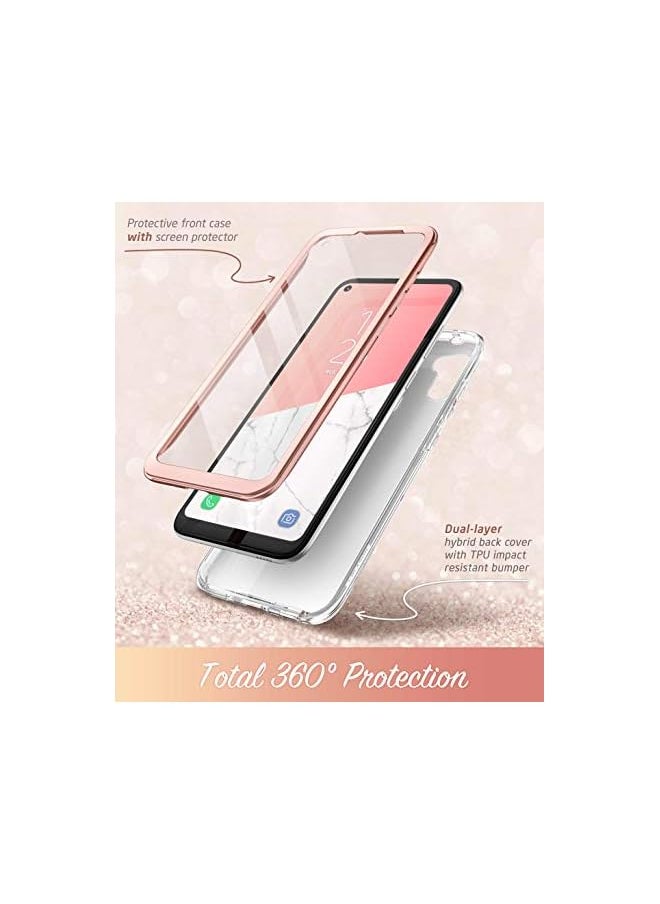 I-blason - Cosmo Series for Samsung Galaxy A11 Case (2020 Release), Slim Full-Body Stylish Protective Case with Built-in Screen Protector (Marble) - Image 1