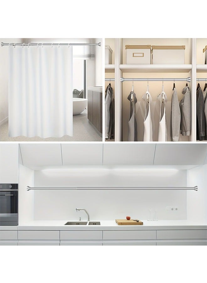 قضيب ستارة دش التوتر 68-97 سم، عمود ستارة تلسكوبي، قضيب ستارة نافذة قابل للتعديل زنبركي، قضيب شد خزانة شديد التحمل، قضيب تعليق ستارة ملابس قابل للتمديد للحمام، خزانة الملابس، الشرفة، قضبان الخزانة، قضيب ستارة دش مثقوب من الفولاذ المقاوم للصدأ، بدون حفر، رف مقسم الغرفة - Image 2