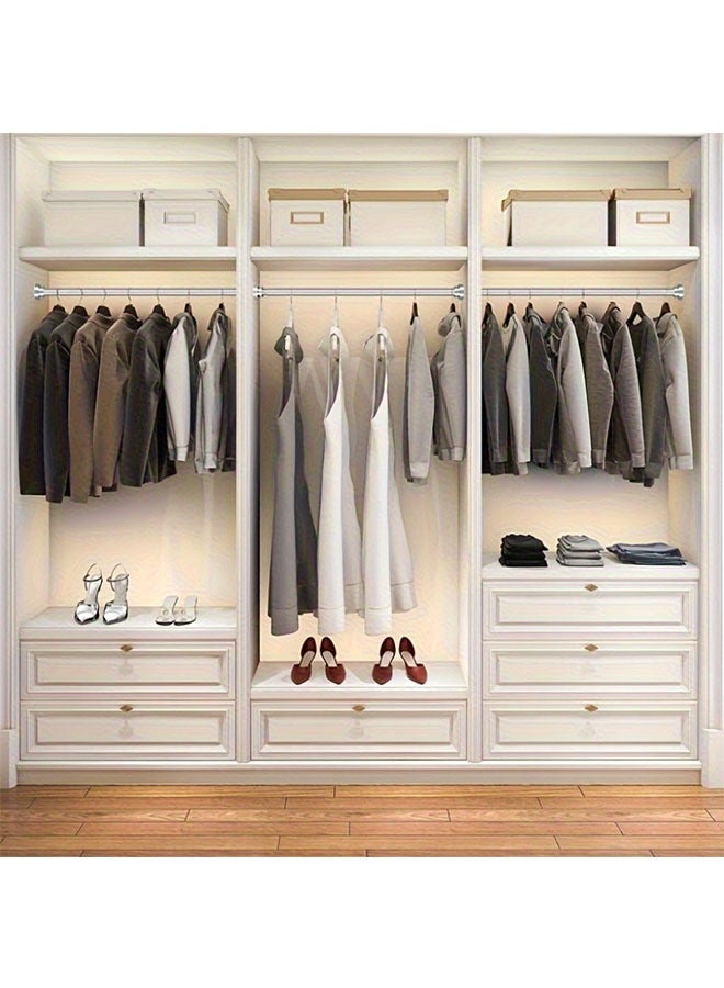 قضيب ستارة دش التوتر 68-97 سم، عمود ستارة تلسكوبي، قضيب ستارة نافذة قابل للتعديل زنبركي، قضيب شد خزانة شديد التحمل، قضيب تعليق ستارة ملابس قابل للتمديد للحمام، خزانة الملابس، الشرفة، قضبان الخزانة، قضيب ستارة دش مثقوب من الفولاذ المقاوم للصدأ، بدون حفر، رف مقسم الغرفة - Image 3