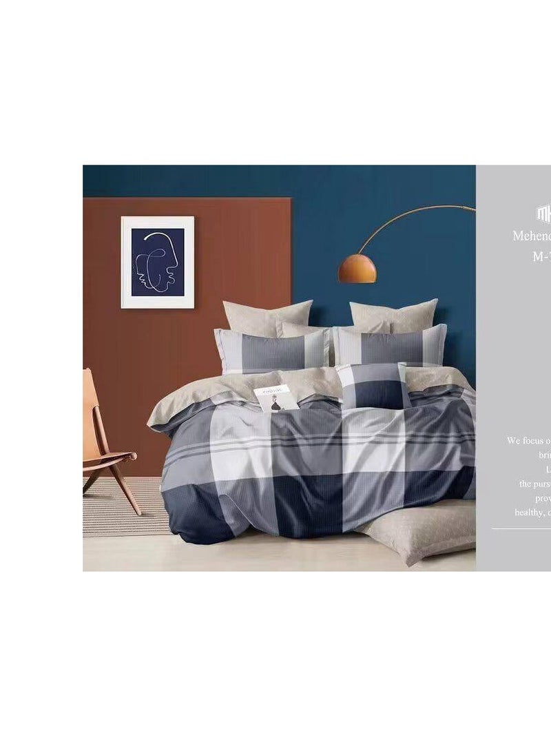 BAIG Petals and Floral Designs Single-Size Duvet Cover Set, Multicolour , Fitted sheets size 120x200 30cm Cotton Polyester 160x210cm 