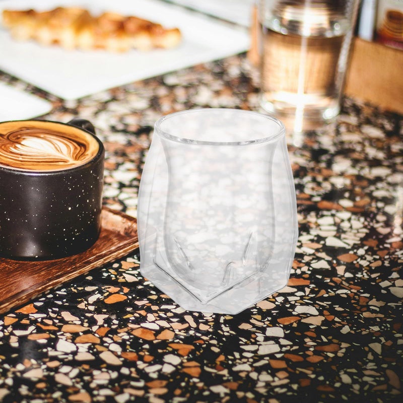 Double Wall Borosilicate Whiskey Glass Pentagonal Base 250Ml Tumbler for Spirits Cocktails - Image 5