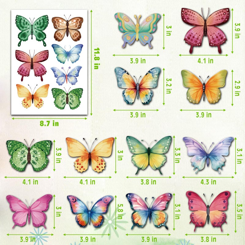 AOWDIAO 62 Large Butterfly Wall Decals - Peel and Stick Vinyl Wall Stickers for Room Decor  Safe for Walls  Repositionable - Image 3