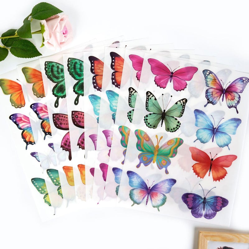 AOWDIAO 62 Large Butterfly Wall Decals - Peel and Stick Vinyl Wall Stickers for Room Decor  Safe for Walls  Repositionable - Image 5