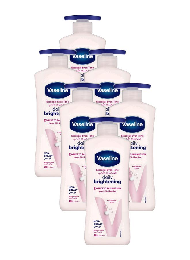 Vaseline Essential Even Tone Daily Brightening Body Lotion 400ml Bundle 6 pieces - Image 1
