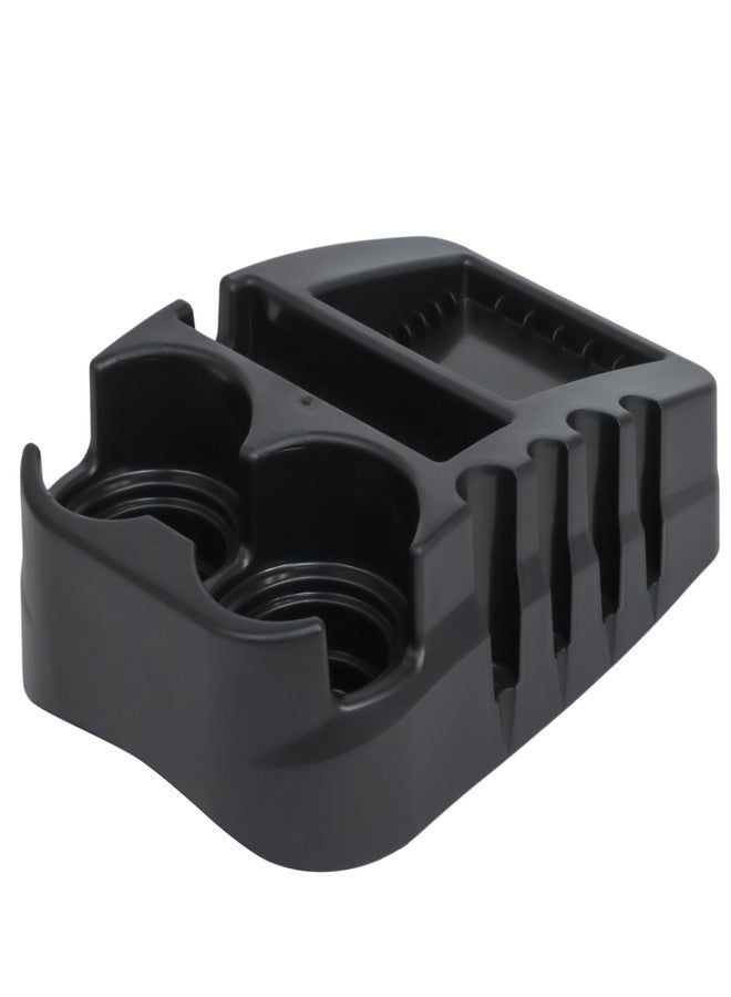 Moblorg Universal Car Floor Center Console with Dual Cup Holders, Portable Center Console Storage Organizer, Vehicle Organizer for SUV, Truck, Van, Car, Recycled Plastic, Made in USA (Black) - Image 1
