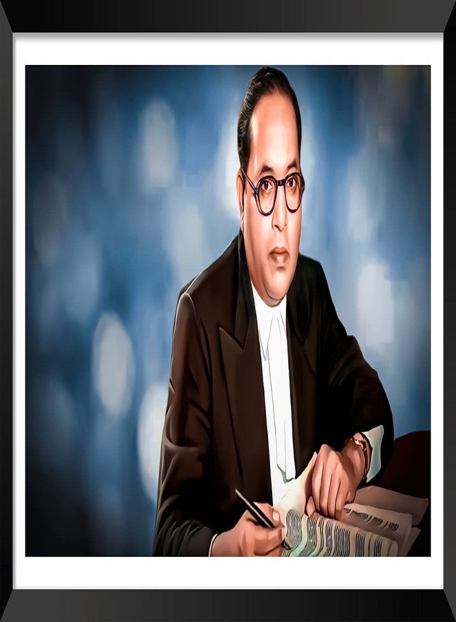 DBrush Dr. Bhimrao Ambedkar Artwork Framed Original Baba Saheb Ambedkar Black and white photo frames Painting Big size For Office Home Decorative Gift item 14x26 Inch Wall Hanging - Image 1